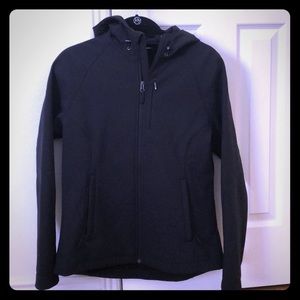 Women’s black athletic jacket with hood